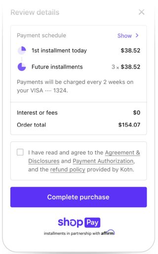 Shop Pay Installments