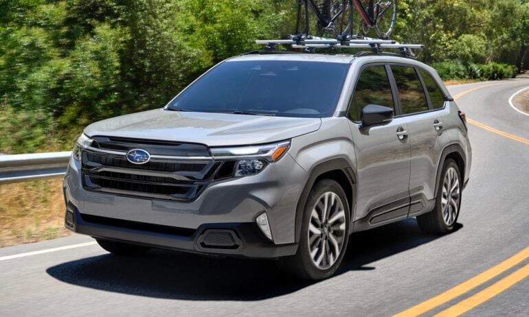 Subaru Forester, compact SUV The Subaru Forester is an example of a compact SUV.