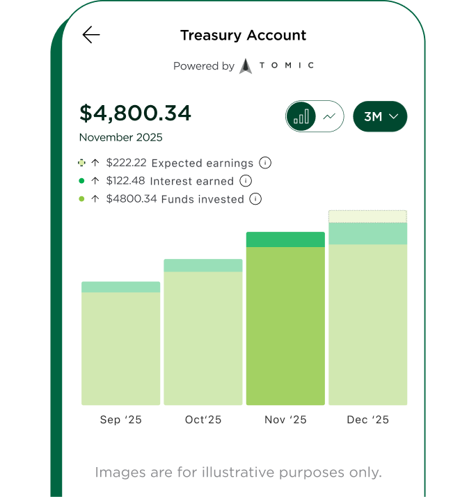 Treasure account balance screen in NerdWallet app