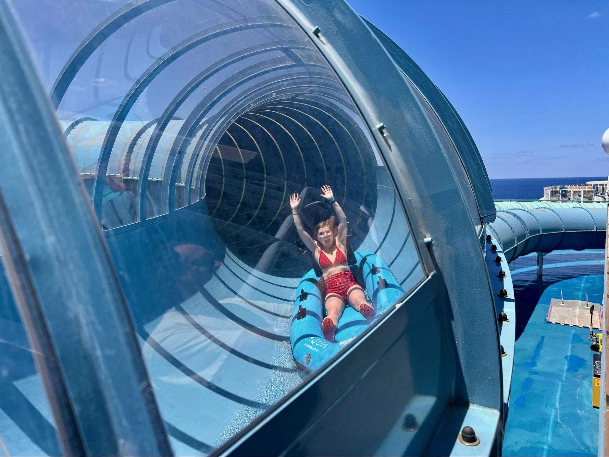 norwegian cruise line NCL Aqua Slidecoaster Sally French