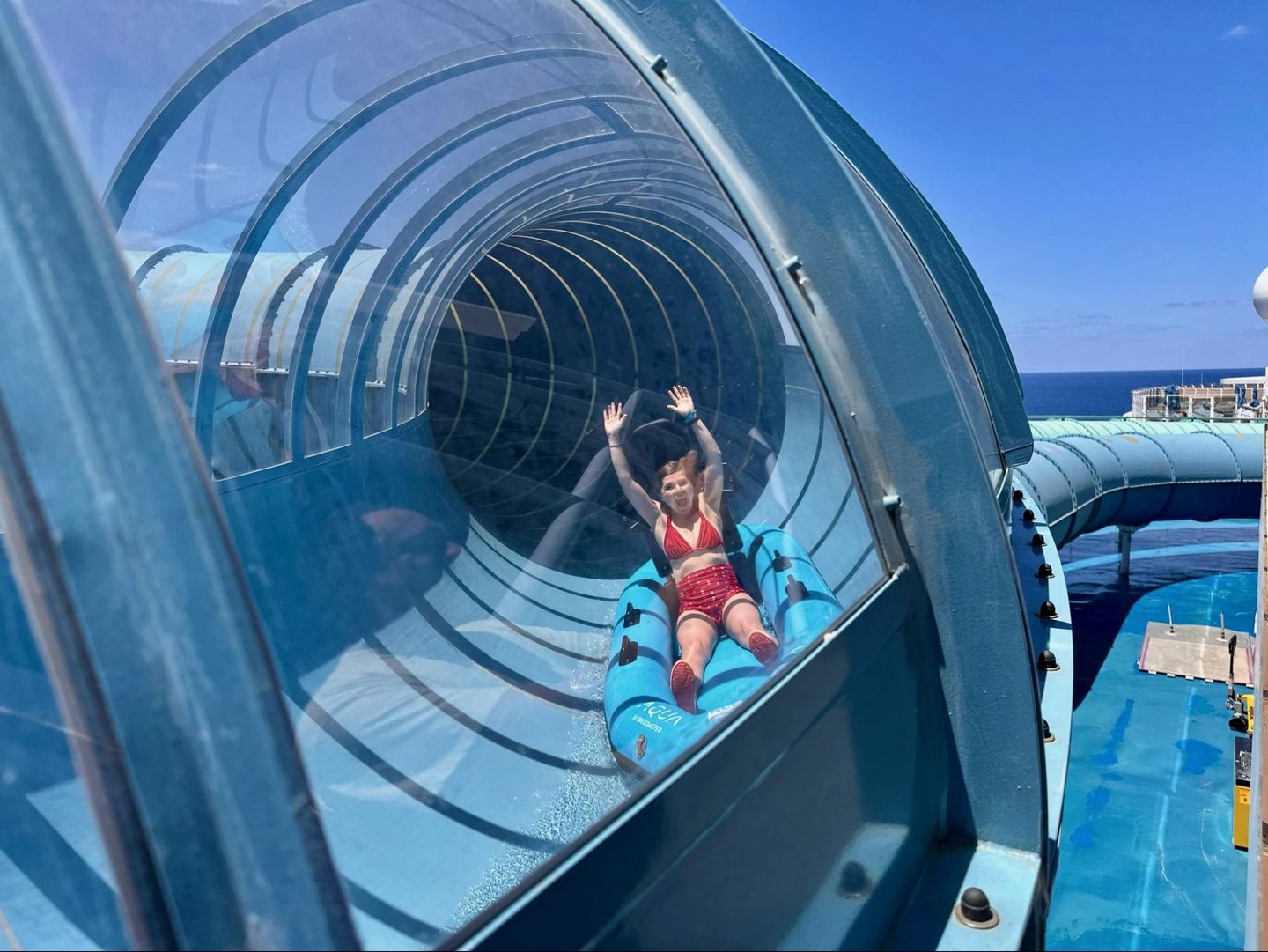 norwegian cruise line NCL Aqua Slidecoaster Sally French